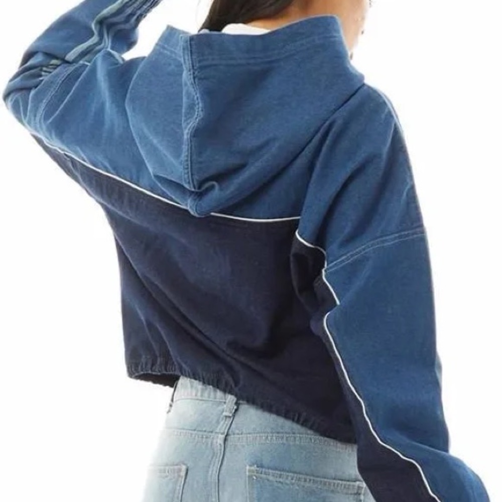 adidas Denim Hooded Pullover Jacket with matching size S matching shorts - Picture 10 of 10